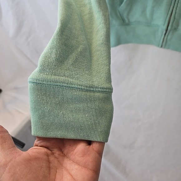 Victoria's Secret Pink Sequin Bling Perfect Zip Hoodie Aqua Sz L Y2K 90s Vibes - Picture 4 of 16